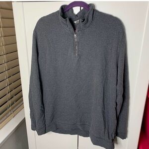 Calvin Klein Men’s Quarter-Zip Pullover Sweater Gray 100% Cotton Size LG